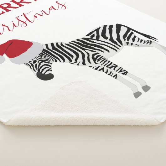 Weihnachten Zebra Funny Animal mit Weihnachtsmannm Sherpadecke (3/4)