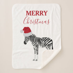 Weihnachten Zebra Funny Animal mit Weihnachtsmannm Sherpadecke