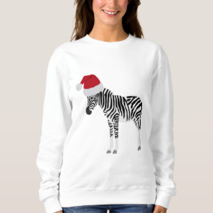 Weihnachten Zebra Funny Animal mit Weihnachtsmannm Sweatshirt