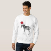 Weihnachten Zebra Funny Animal mit Weihnachtsmannm Sweatshirt (Vorne ganz)