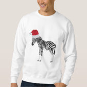Weihnachten Zebra Funny Animal mit Weihnachtsmannm Sweatshirt (Vorderseite)