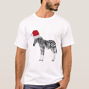 Weihnachten Zebra Funny Animal mit Weihnachtsmannm T-Shirt