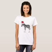 Weihnachten Zebra Funny Animal mit Weihnachtsmannm T-Shirt (Vorne ganz)