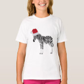 Weihnachten Zebra Funny Animal mit Weihnachtsmannm T-Shirt (Vorderseite)