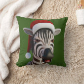 Weihnachten Zebra Funny Animal Wear Weihnachtsmann Kissen (Decke)