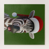 Weihnachten Zebra Funny Animal Wear Weihnachtsmann Puzzle (Horizontal)