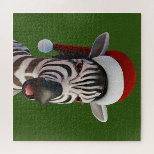 Weihnachten Zebra Funny Animal Wear Weihnachtsmann Puzzle (Horizontal)