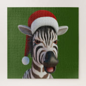 Weihnachten Zebra Funny Animal Wear Weihnachtsmann Puzzle (Vertikal)