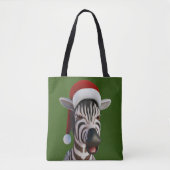 Weihnachten Zebra Funny Animal Wear Weihnachtsmann Tasche (Vorderseite)