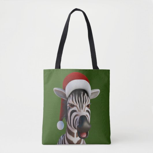 Weihnachten Zebra Funny Animal Wear Weihnachtsmann Tasche (Vorderseite)