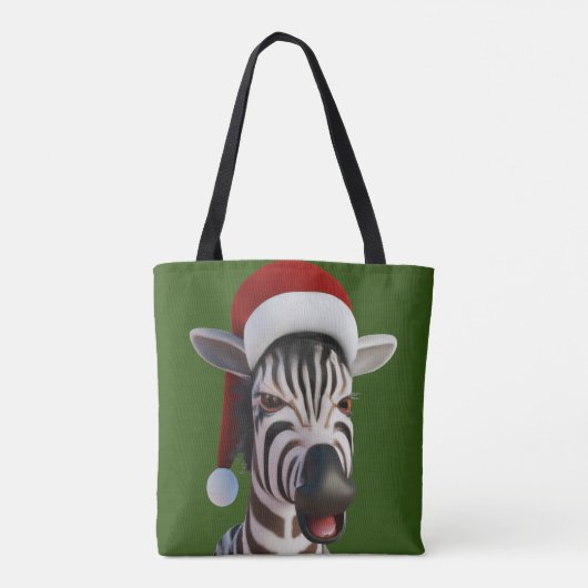 Weihnachten Zebra Funny Animal Wear Weihnachtsmann Tasche (Rückseite)