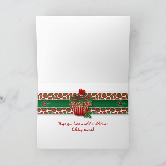 Weihnachten Zebra Leopard Herz Cupcake Ruby (Innenseite)