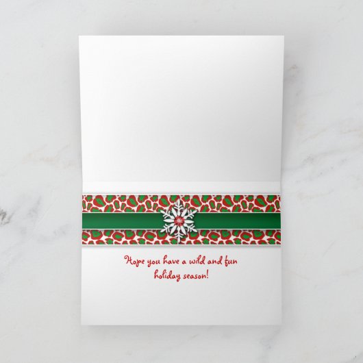 Weihnachten Zebra Leopard Snowflake Ruby (Innenseite)