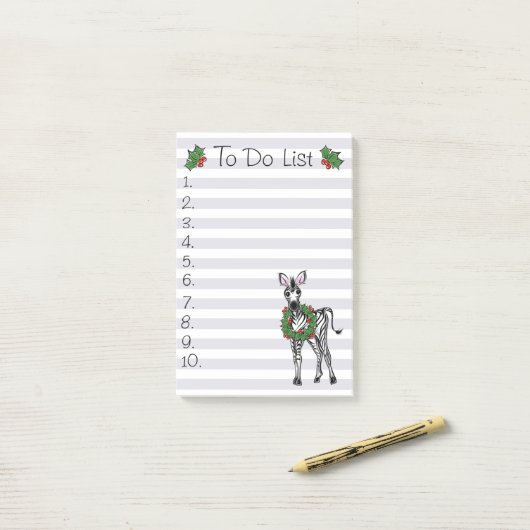 Weihnachten Zebra Post-it Klebezettel (Auf Schreibtisch)