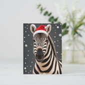 Weihnachten Zebra Postkarte (Stehend Vorderseite)
