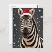 Weihnachten Zebra Postkarte (Vorne/Hinten)