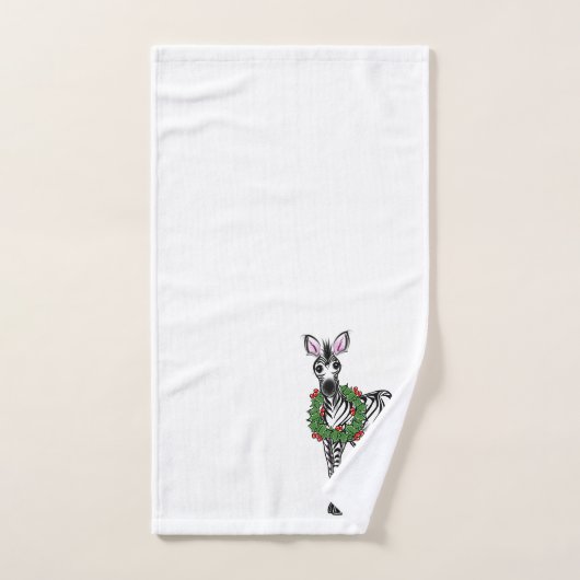 Weihnachten Zebra, Rot-Grün-Heiliger Kranz Badhandtuch Set (Handtuch)