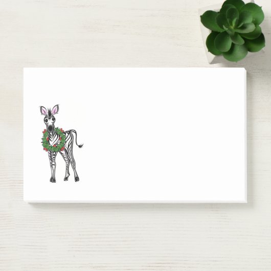 Weihnachten Zebra, Rot-Grün-Heiliger Kranz Post-it Klebezettel (Büro)
