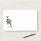 Weihnachten Zebra, Rot-Grün-Heiliger Kranz Post-it Klebezettel (Auf Schreibtisch)