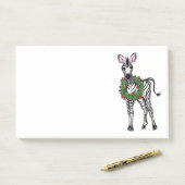 Weihnachten Zebra, Rot-Grün-Heiliger Kranz Post-it Klebezettel (Auf Schreibtisch)