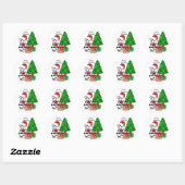 Weihnachten Zebra Runder Aufkleber (Blatt)