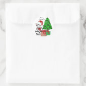 Weihnachten Zebra Runder Aufkleber (Tasche)