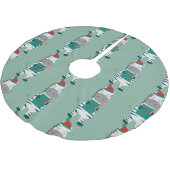 Weihnachten zebra santa Claus hässlichen Weihnacht Polyester Weihnachtsbaumdecke (Schrägansicht)