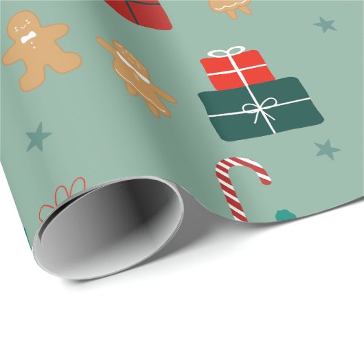 Weihnachten zebra santa Winterurlaub hässliche Wei Geschenkpapier (Rolleneckpunkt)