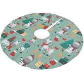 Weihnachten zebra santa Winterurlaub hässliche Wei Polyester Weihnachtsbaumdecke (Schrägansicht)