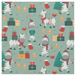 Weihnachten zebra santa Winterurlaub hässliche Wei Stoff