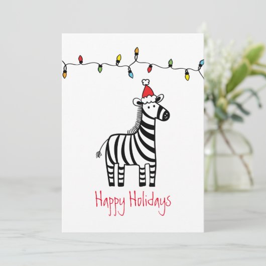 Weihnachten Zebra Weihnachtskarten (Stehend Vorderseite)