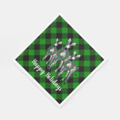 Weihnachten Zebras, Weihnachtskranz, grün kariert Serviette (Ecke)