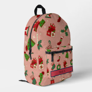Weihnachten Zeichnend Individuelle Name Bedruckter Rucksack
