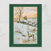 Weihnachten zeigt Winterlandschaft und Hirsch (Vorderseite)