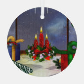 Weihnachten Zeit Reflektionen Ornament Aus Glas (Rückseite)