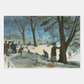 Weihnachten, Zentralpark im Winter Glackens Geschenkpapier Set (Vorderseite)