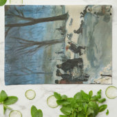 Weihnachten, Zentralpark im Winter Glackens Geschirrtuch (Gefaltet)