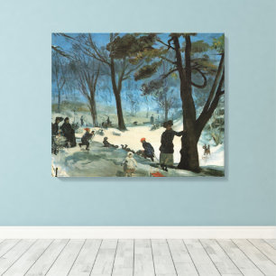 Weihnachten, Zentralpark im Winter Glackens Leinwanddruck