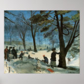 Weihnachten, Zentralpark im Winter Glackens Poster (Vorne)