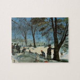 Weihnachten, Zentralpark im Winter Glackens Puzzle