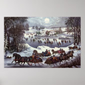 Weihnachten, Zentralpark im Winter Poster (Vorne)