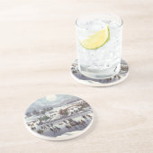 Weihnachten, Zentralpark im Winter Sandstein Untersetzer (Seite)