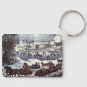 Weihnachten, Zentralpark im Winter Schlüsselanhänger (Vorderseite)