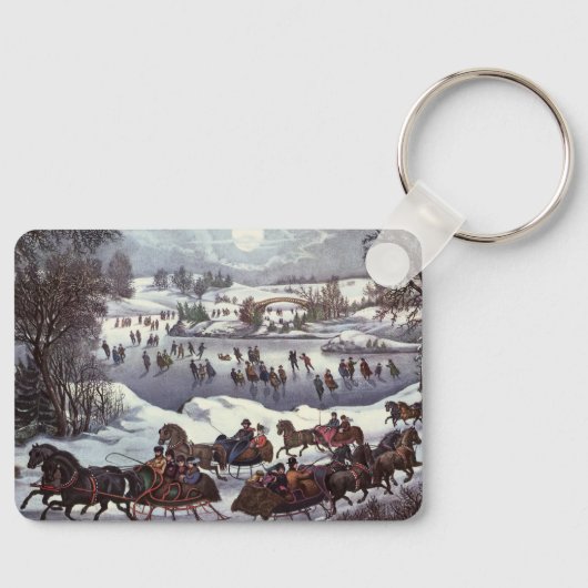 Weihnachten, Zentralpark im Winter Schlüsselanhänger (Vorderseite)