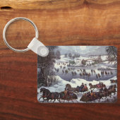 Weihnachten, Zentralpark im Winter Schlüsselanhänger (Rückseite)
