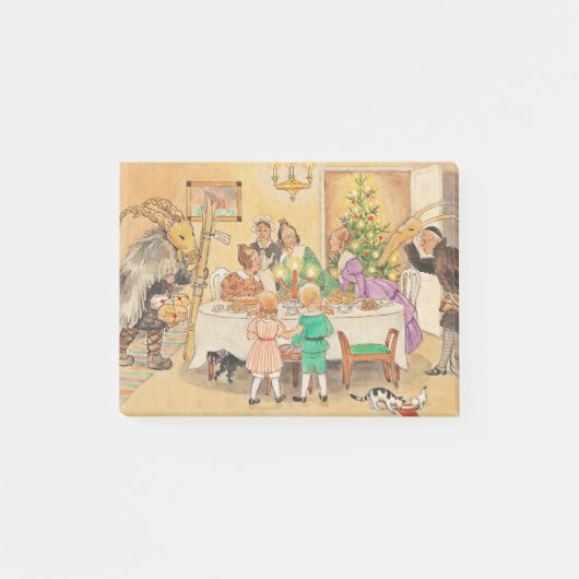 Weihnachten-Ziege am Abendtisch Post-it Klebezettel (Vorderseite)