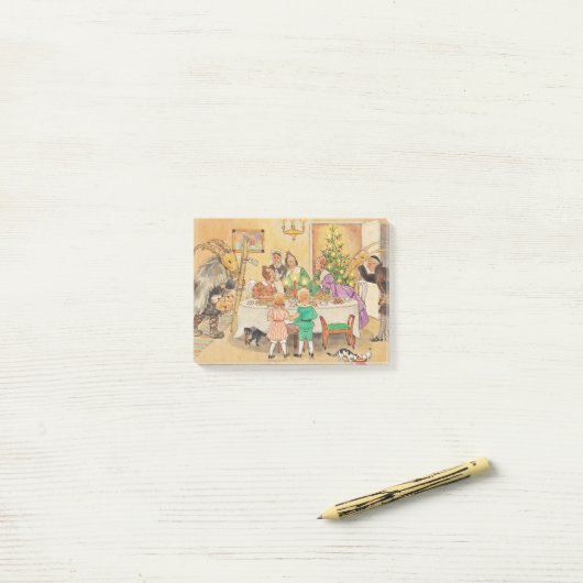 Weihnachten-Ziege am Abendtisch Post-it Klebezettel (Auf Schreibtisch)