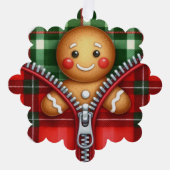 Weihnachten Zipper Ginger Brot Ornament Karte (Vorderseite)