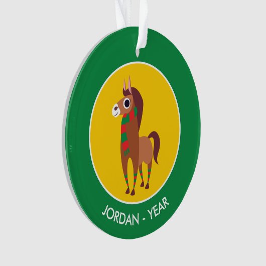 Weihnachten Zora das Pferd Ornament (Vorderseite)