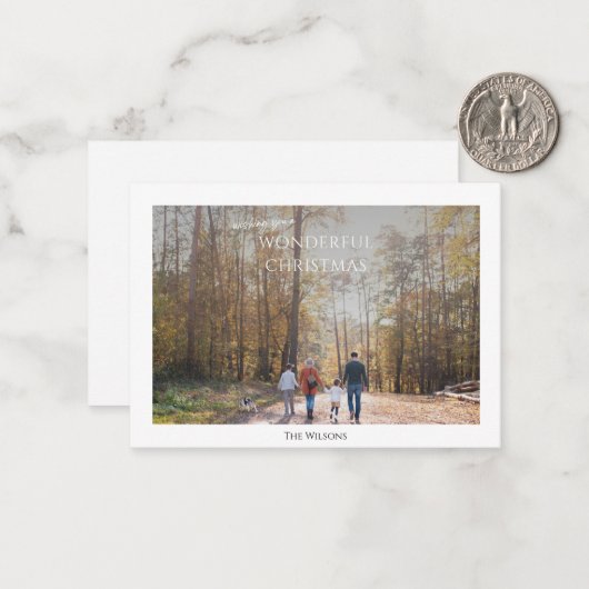 Weihnachten zu einem Foto Mitteilungskarte (Vorderseite/Rückseite Beispiel)